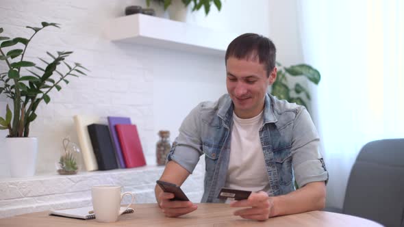 Business Man Online Banking Using Smartphone Shopping Online With Credit Card Sitting alt