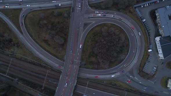 Aerial Top Down View of Interchange Road
