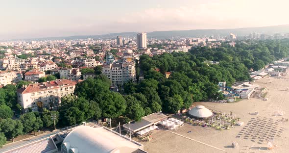 Aerial view of Varna and the beach. The sea capital of Bulgaria. alt
