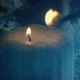 Old Candle Is Lit In Smoky Room - VideoHive Item for Sale