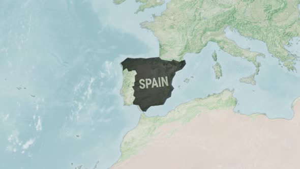 Globe Map of Spain with a label