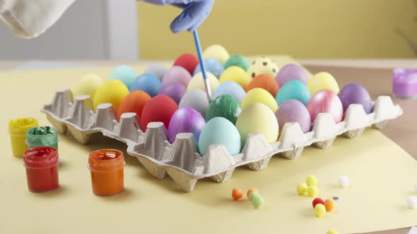 Multicolored bright Easter eggs