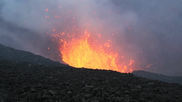 Eruption Active Tolbachik Volcano on Kamchatka Peninsula