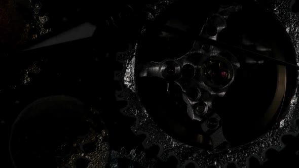 Rotating Swiss Watch with Gears and Planet Drawing alt