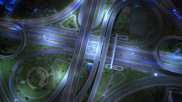 4K : Aerial time lapse in motion drone shot of freeway and interstate traffic alt