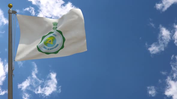West Bengal Flag (India) On Flagpole alt