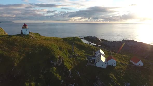 Runde Lighthouse Horisontal And Revers Sunset