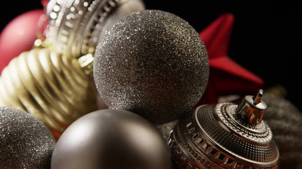 Cinematic, Rotating Shot of Christmas ornaments - CHRISTMAS 001 alt