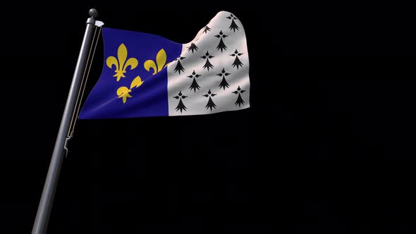 Flag Of Brest (France9 With Alpha Channel 4K alt