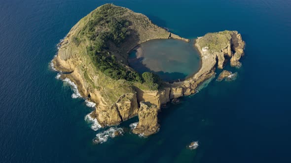 Islet of Vila Franca Do Campo Formed By Crater Near Sao Miguel Island Azores alt