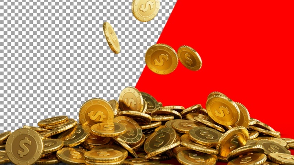 Dollar Coins Pile