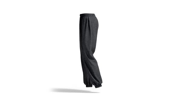 Blank black sport sweatpants mock up, looped rotation alt