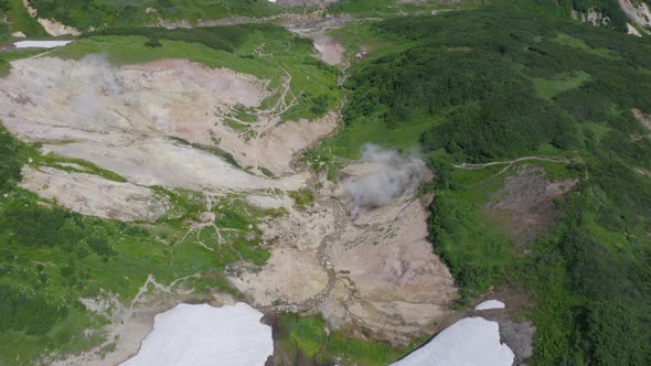 Fumarole Fields on The Small Valley of Geysers