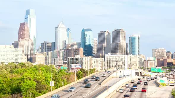 4K Timelapse of the philadelphia skyline - Pennsylvania USA