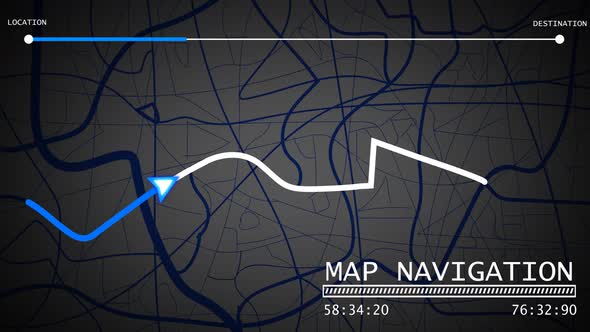 Map routing traveling motion graphics. Animated traveling map animation concept. A 271