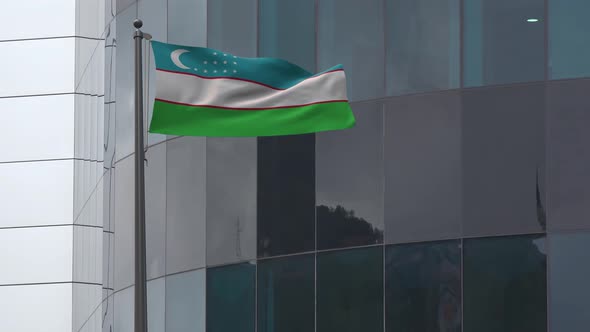 Uzbekistan Flag Background 4K alt