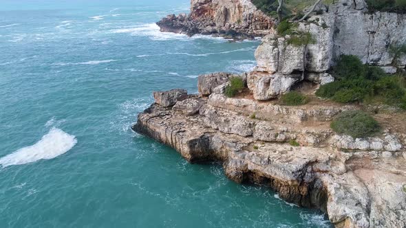 Flight Over Beautiful Seashore at Mallorca