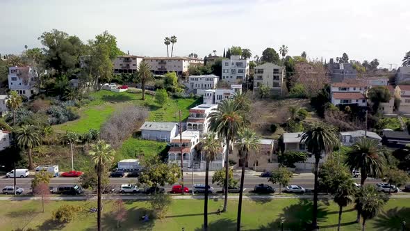 Typical real estate properties in a neighborhood community in a suburb of Los Angeles