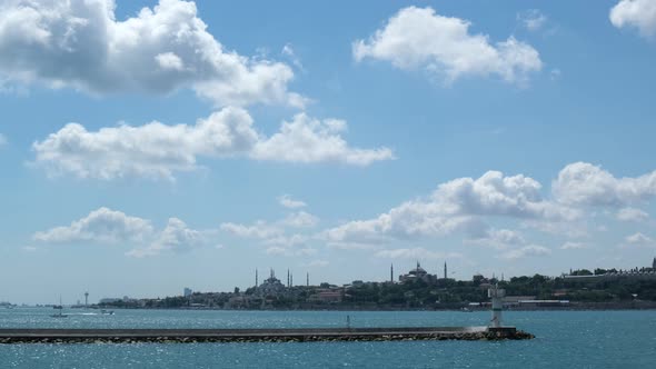 The Historical Peninsula of Istanbul in a beautiful cloudy day