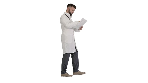 Healthcare Medical Concept Doctor Walking and Looking alt