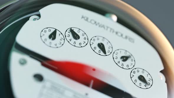 Analog electricity meter showing household consumption. power watt energy KWh alt