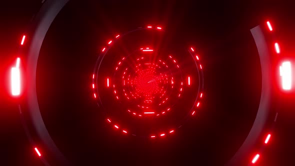 4k Red Radial Neon Tunnel