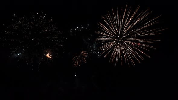 Real Fireworks on Deep Black Background Sky on Fireworks Festival Show Before Independence Day on 4 alt