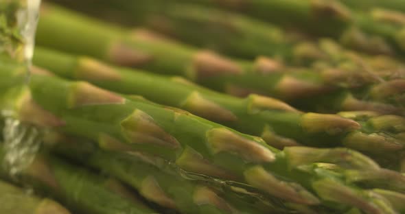 Water splashing onto asparagus in super slow motion.  Shot on Phantom Flex 4K high speed camera.