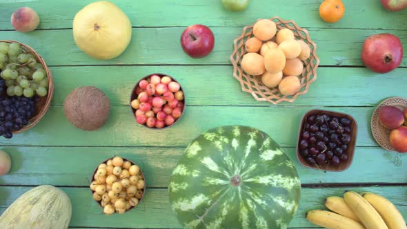 Fruits on Green Ecological Background