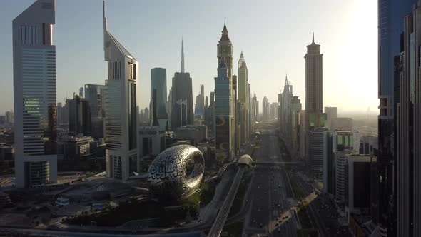 Flying over Sheikh Zayed Road