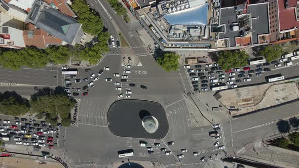 Top View of an Intersection with Lots of Cars in Valencia Spain alt