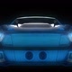 Auto studio. camera movement on the car front view with dynamic car lighting and outline neon