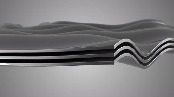 Three wavy metal lines 