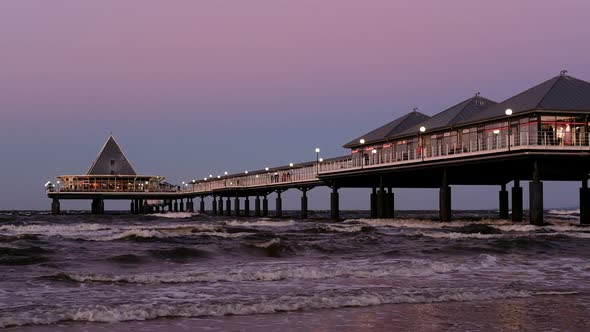 Heringsdorf pier on the German island of Usedom during sunset alt