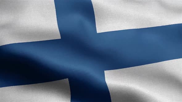 Finland Flag Seamless Closeup Waving Animation alt