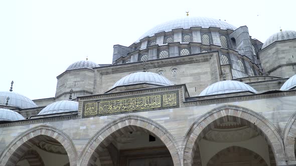 Panoramic View of  Suleiman Mosque in Istanbul, Turkey