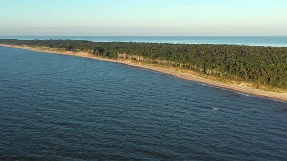 Curonian Spit Wth Baltic Sea Coastline on Sunset alt