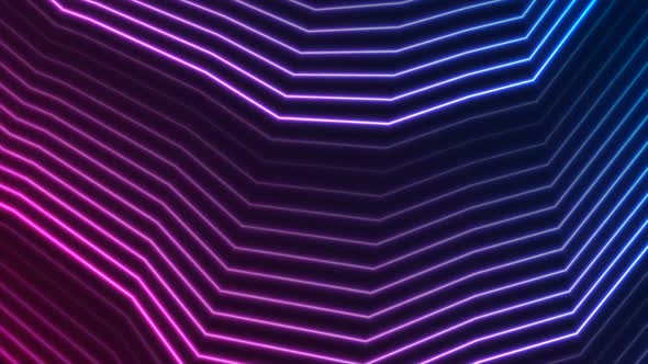 Blue Purple Tech Geometric Neon Lines