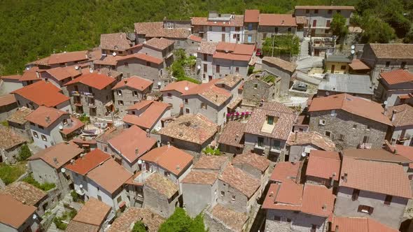 The Small White Houses with Red Roofs in Petrello Salto