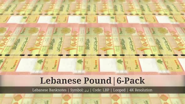 Lebanese Pound | Lebanon Currency - 6 Pack | 4K Resolution | Looped alt