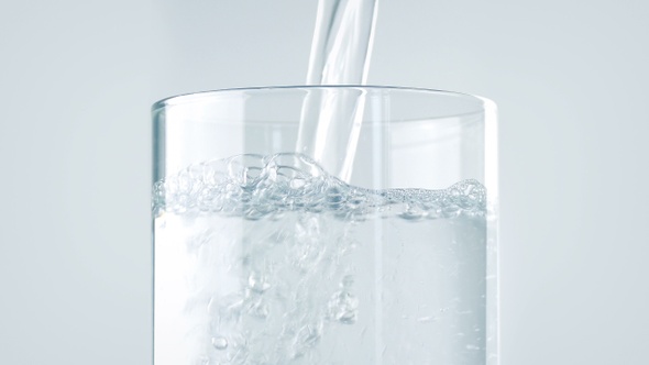 Pure Water Poured Into Glass Closeup alt