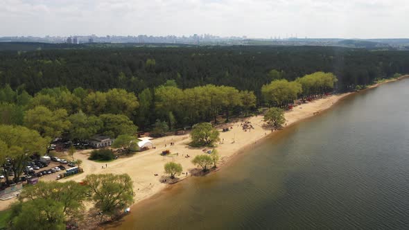 The Embankment of the Zaslavsky Reservoir or the Minsk Sea Near the City of Minsk