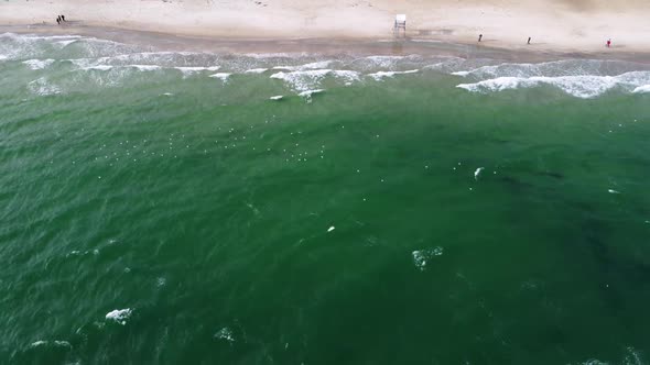 Aerial Top View Made By Drone of a Calm Sea Shore alt