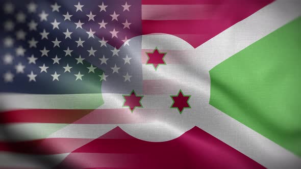 USA Burundi Flag Loop Background 4K