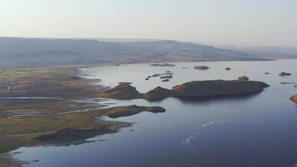 Salt Lake Soda with Small Islands Which is Located in the Savannah alt