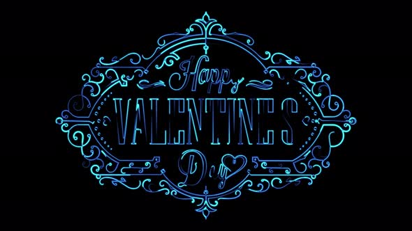 Seamless animation blue Happy Valentine's Day holiday in love. 4K video animation text alt