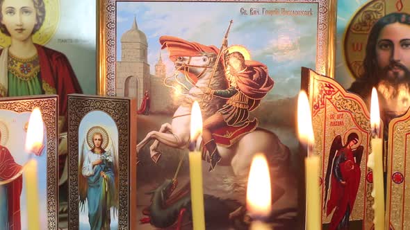 Christian Icons And Candles alt