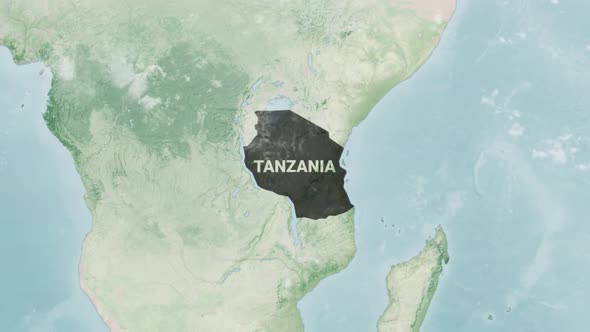 Globe Map of Tanzania with a label