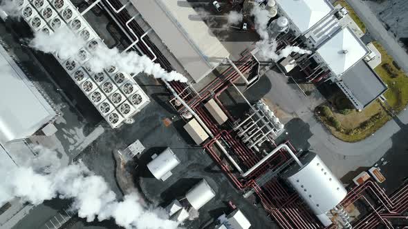 Industrial Thermal Power Plant From Above