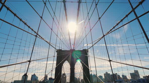 The Sun Over the Brooklyn Bridge, One of the Symbols of New York alt